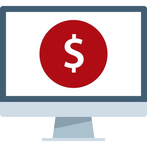 computer monitor with dollar sign