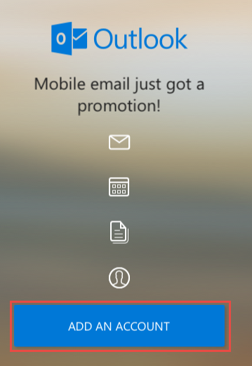 iOS Outlook Add An Account 