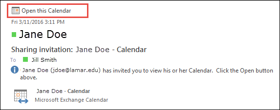 Outlook-Sharing Invite