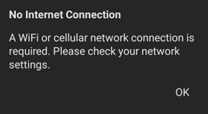 Error notification for non-upgraded users after March 31, no internet connection