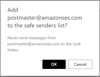 Unblock Sender