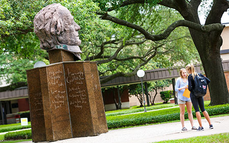 Mirabeau Statue on campus of Lamar University